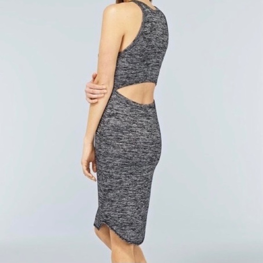 Wilfred Free Aritzia Yasmin Tank Dress Back Slit Marled Grey Casual